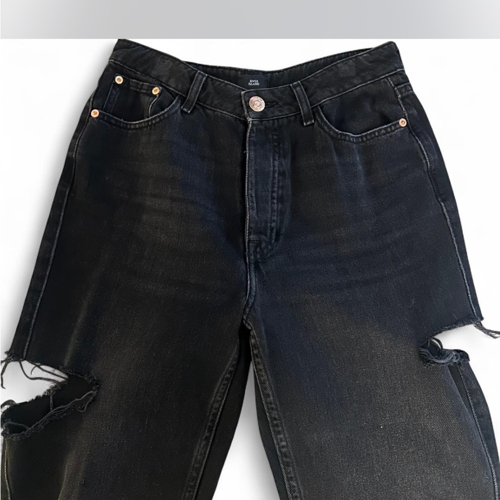 River Island Black Distressed Women Jeans
